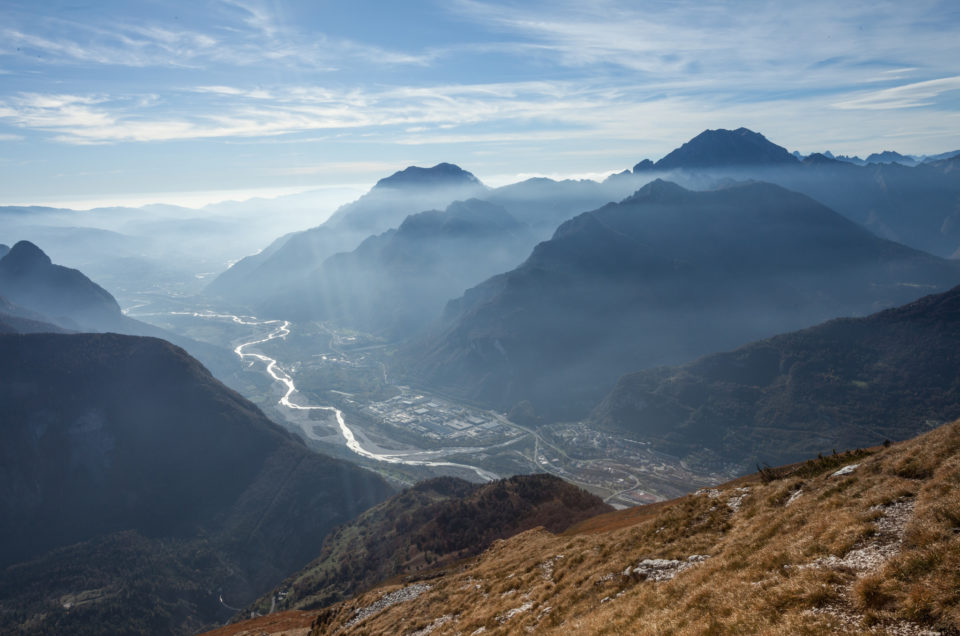 The little town of Casso and the Mount Salta fork in the Vajont valley